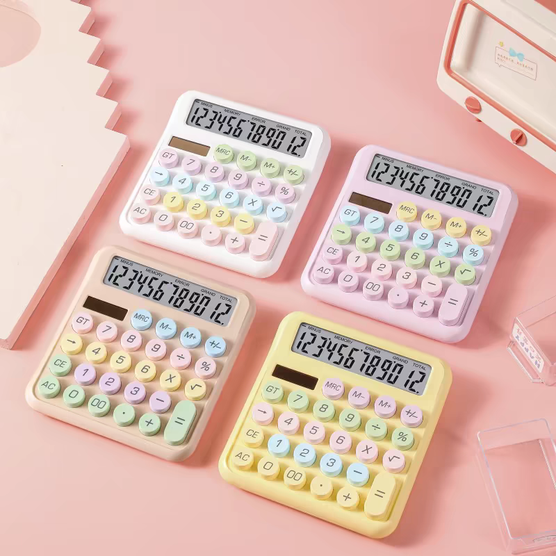 Pastel Calculator Solar / Battery Operated Big ( 1pc )