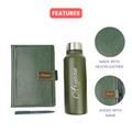 Classy Executive Diary + Classic Metal Pen + Classic Smart Bottle  - Green