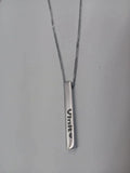 Customized 3D Bar Pendant - Silver