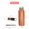 Classic Metal Pen+Classic Leather Metal Keychain+Classic Smart Bottle-TAN