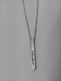 Customized 3D Bar Pendant - Silver