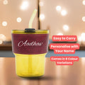 Personalized Leather Sleeve Coffee Tumbler-Wine