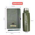 Classy Hardcover Diary + Classic Metal Pen + Classic Smart Bottle - Green