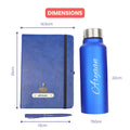 Classy Hardcover Diary + Classic Metal Pen + Classic Smart Bottle - Blue