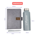 Classy Executive Diary + Classic Metal Pen + Classic Smart Bottle  - Grey