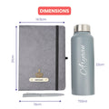 Classy Hardcover Diary + Classic Metal Pen + Classic Smart Bottle - Grey