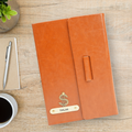 Personalized Vegan Leather Diary with pen-BROWN