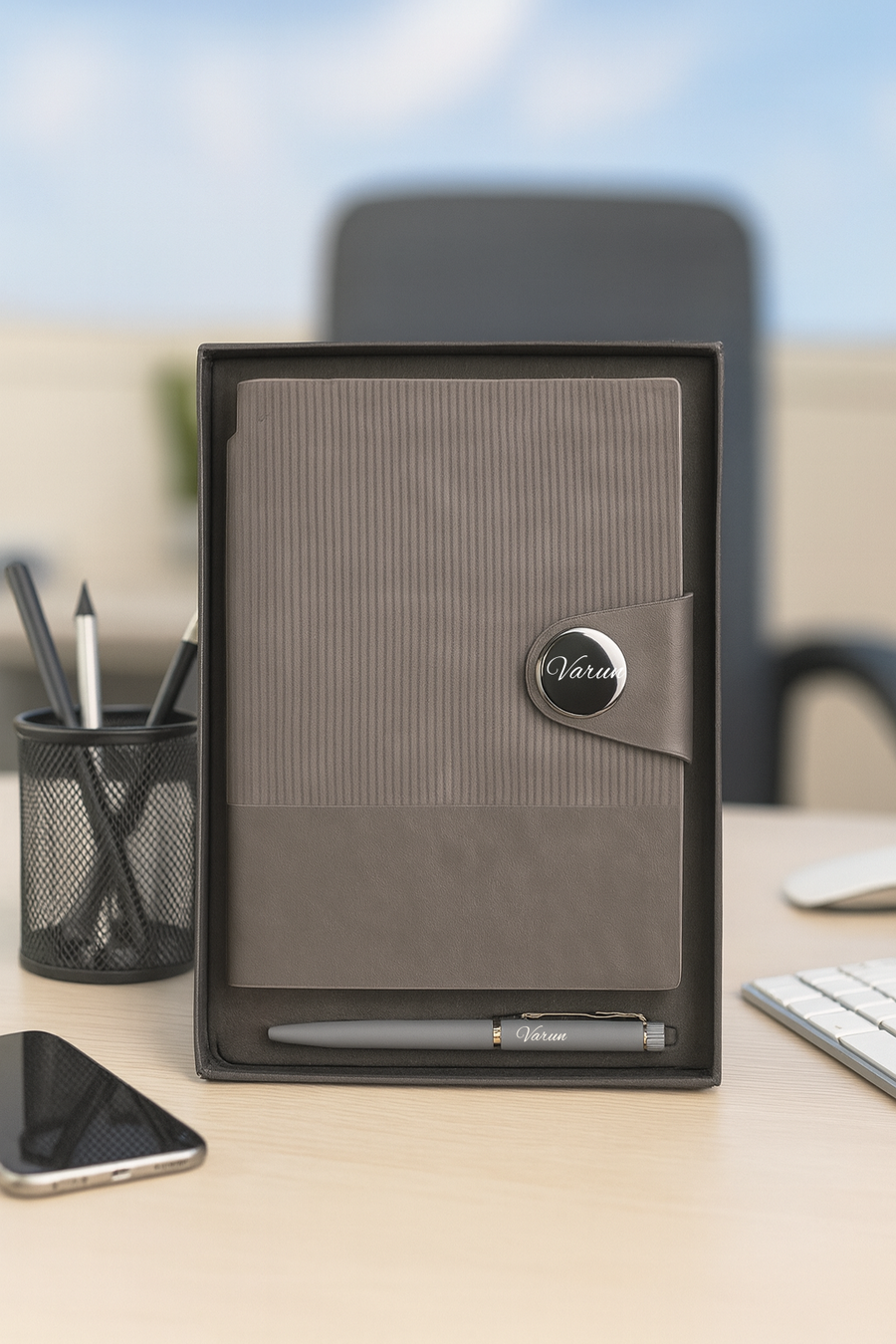 Nexon Flip Diary+ Classic Metal Pen-Grey