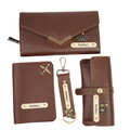 Nexon Ladies 4 Pc Combo (Lady Wallet 1.0, Passport, Eyewear, Keychain) (Brown)
