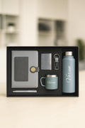 Dual Shade Diary + Classic Metal Pen + Classy Leather Metal Keychain + Classy Card Holder + Classic Smart Bottle  + Stainless Steel Mug - GREY