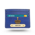 Classy Leather Customised Unisex Card Wallet - Royal Blue