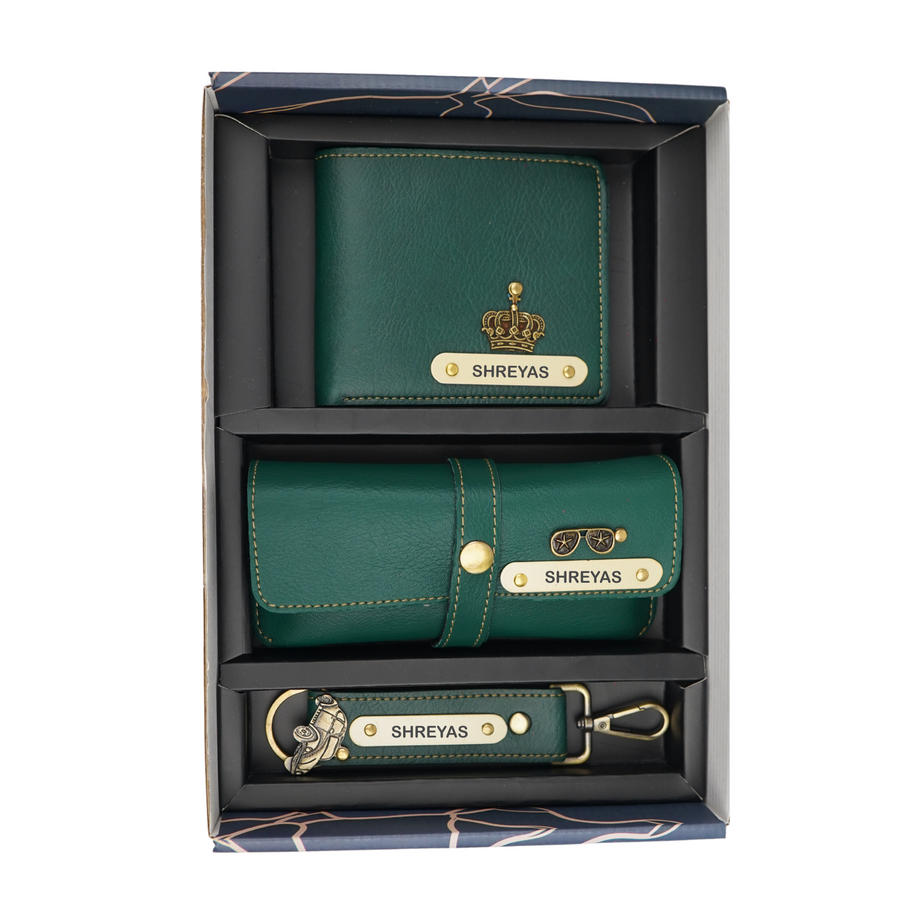 Nexon Leather Personalized Men's Combo (3 pcs) - Olive Green