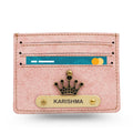 Classy Leather Customised Unisex Card Wallet - Pink