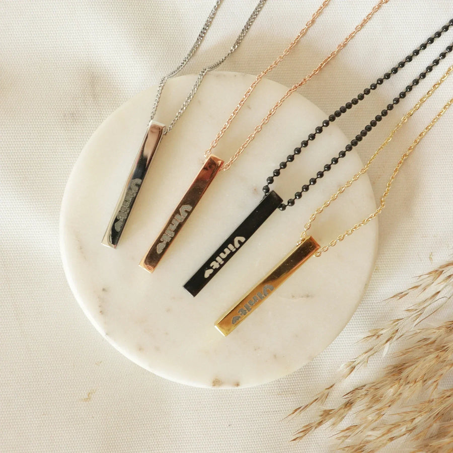 Customized 3D Bar Pendant - Black