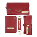 Nexon Ladies 4 Pc Combo (Lady Wallet 1.0, Passport, Eyewear, Keychain) (Wine Red)