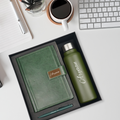 Classy Executive Diary + Classic Metal Pen + Classic Smart Bottle  - Green