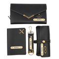 Nexon Ladies 4 Pc Combo (Lady Wallet 1.0, Passport, Eyewear, Keychain)  (Black)