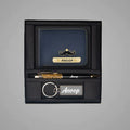 Personalised Leather Wallet + Pen & keychain Combo - Royal Blue