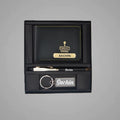 Personalised Leather Wallet + Pen & keychain Combo - Black