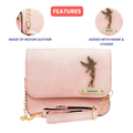 Personalized Nexon Leather Chained Sling Bag - Pink