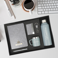 Classy Hardcover Diary + Classic Metal Pen + Classy Leather Metal Keychain + Classy Card Holder + Classic Smart Bottle  + Stainless Steel Mug - Grey