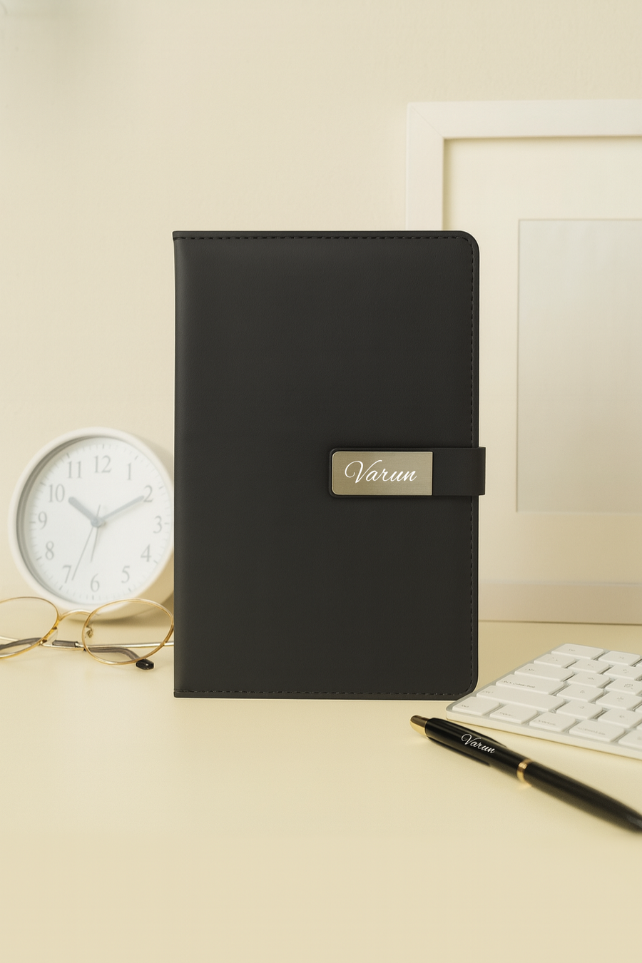 Classy Metal Flip Diary-Black
