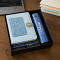 Dual Shade Diary+ Classic Metal Pen+ Temperature Bottle-BLUE