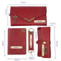 Nexon Ladies 4 Pc Combo (Lady Wallet 1.0, Passport, Eyewear, Keychain) (Wine Red)