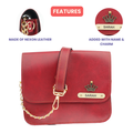 Personalized Nexon Leather Chained Sling Bag - Wine