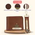 Personalized Nexon Leather Men's Combo (2 pcs) - Tan