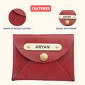 Classy Leather Customized Business-Visitng Card Holder (Maroon)