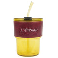 Personalized Leather Sleeve Coffee Tumbler-Wine