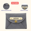 Classy Leather Customized Business-Visitng Card Holder (Grey)