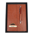 Personalized Vegan Leather Diary with pen-BROWN