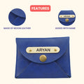 Classy Leather Customized Business-Visitng Card Holder (Royal Blue)