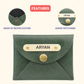 Classy Leather Customized Business-Visitng Card Holder (Olive Green)