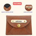 Classy Leather Customized Business-Visitng Card Holder (Tan)