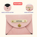 Classy Leather Customized Business-Visitng Card Holder (Pink)