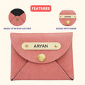 Classy Leather Customized Business-Visitng Card Holder (Peach)