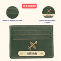 Classy Leather Customised Unisex Card Wallet - Olive Green