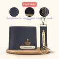 Personalized Nexon Leather Men's Combo (2 pcs) - Royal Blue