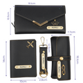 Nexon Ladies 4 Pc Combo (Lady Wallet 1.0, Passport, Eyewear, Keychain)  (Black)