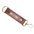 Classy Leather Customized Stylish Keychain with Hook - Tan