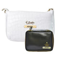 Customized Women's Croc Sling Bag + Mini Make up kit - White Black