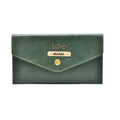 Classy Leather Customized Minimal Clutch with Charm (Olive Green)