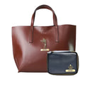 Customized Women's Tote Bag in Vogue (Product 1) + Mini Make up kit (Product 2) - Brown Royal Blue