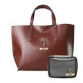 Customized Women's Tote Bag in Vogue (Product 1) + Mini Make up kit (Product 2) - Brown Grey