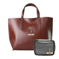 Customized Women's Tote Bag in Vogue (Product 1) + Mini Make up kit (Product 2) - Brown Grey