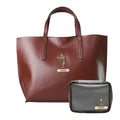 Customized Women's Tote Bag in Vogue (Product 1) + Mini Make up kit (Product 2) - Brown Grey