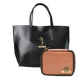 Customized Women's Tote Bag in Vogue (Product 1) + Mini Make up kit (Product 2) - Black Tan